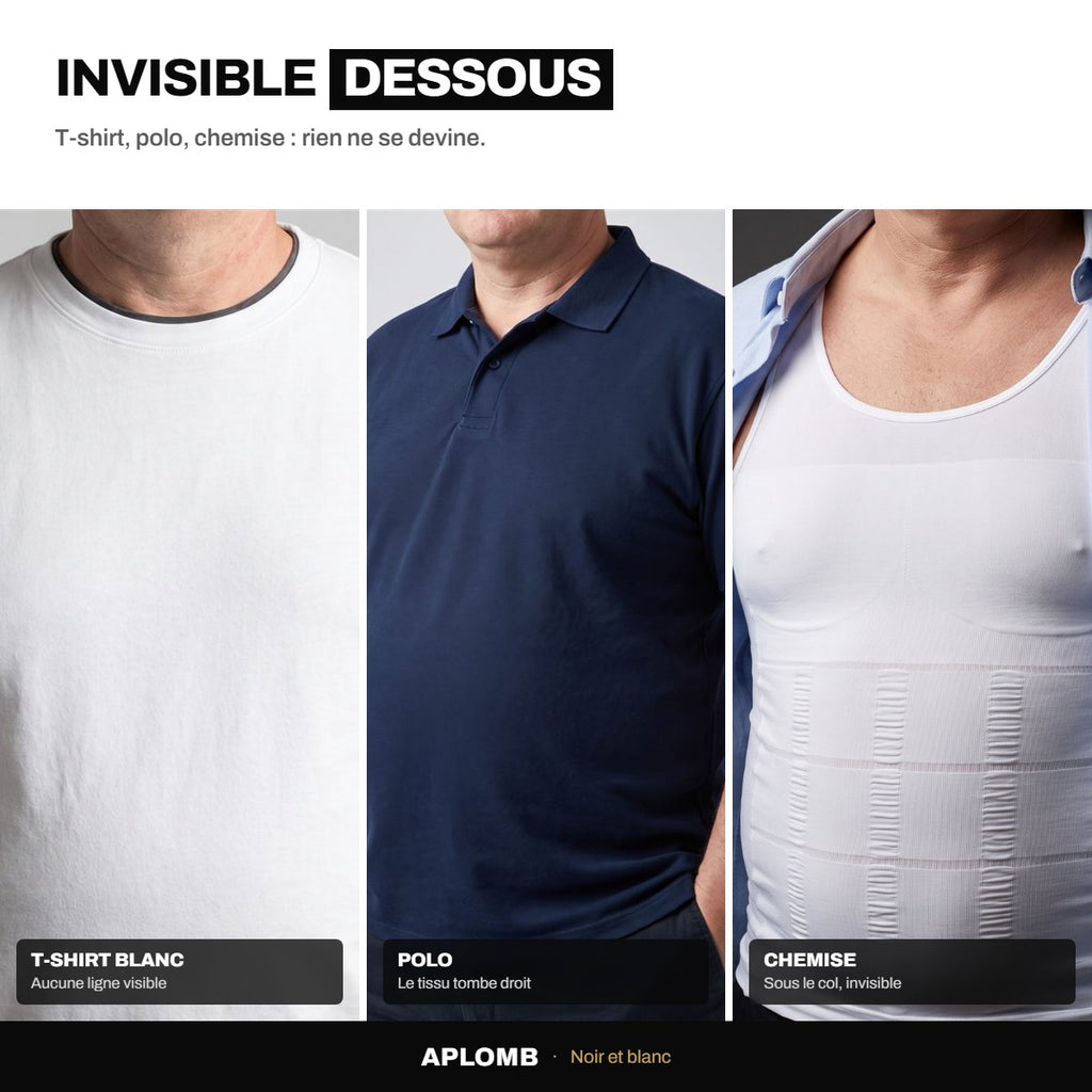 Invisible sous un t-shirt, un polo ou une chemise